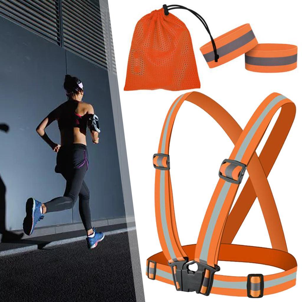 Elastic Running Reflective Vest Adjustable for Night Walking Cycling