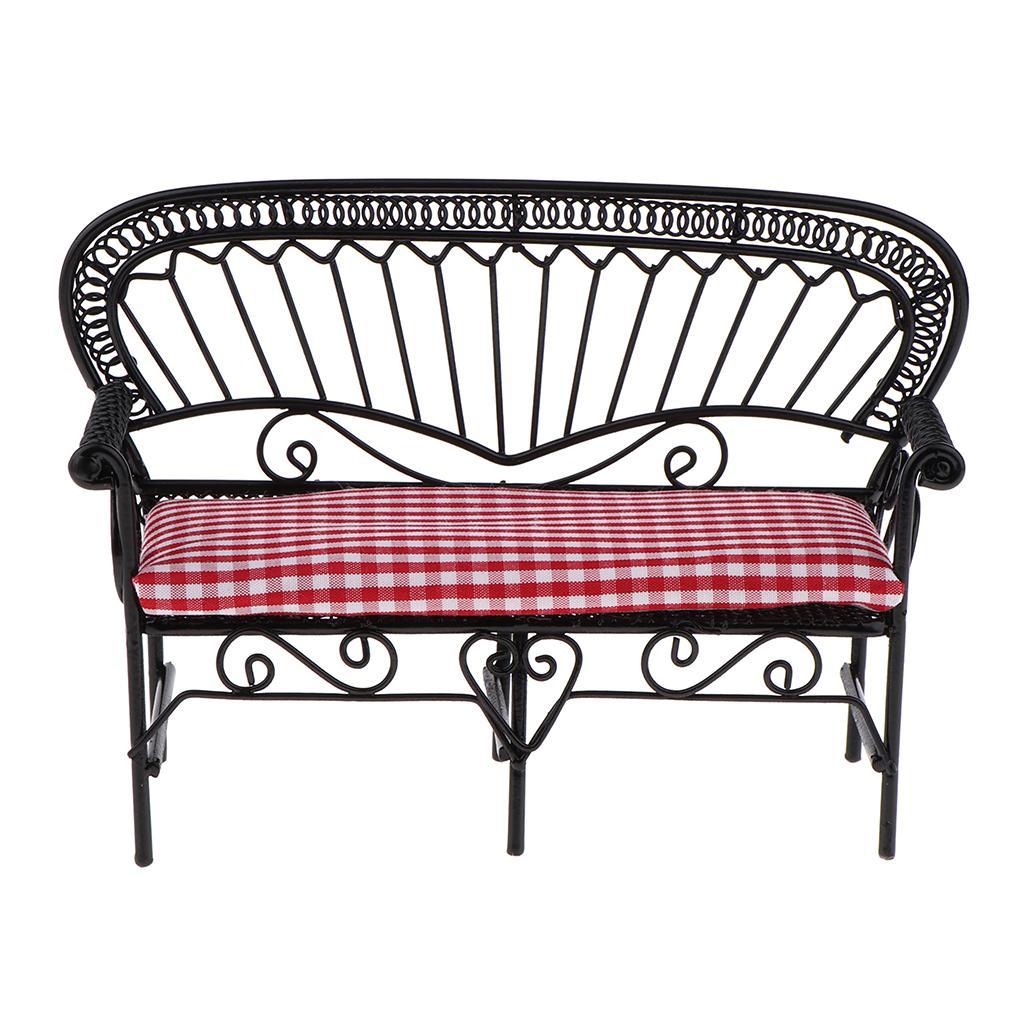 1/12 Dollhouse Furniture Miniature Chair Sofa Decoration Black