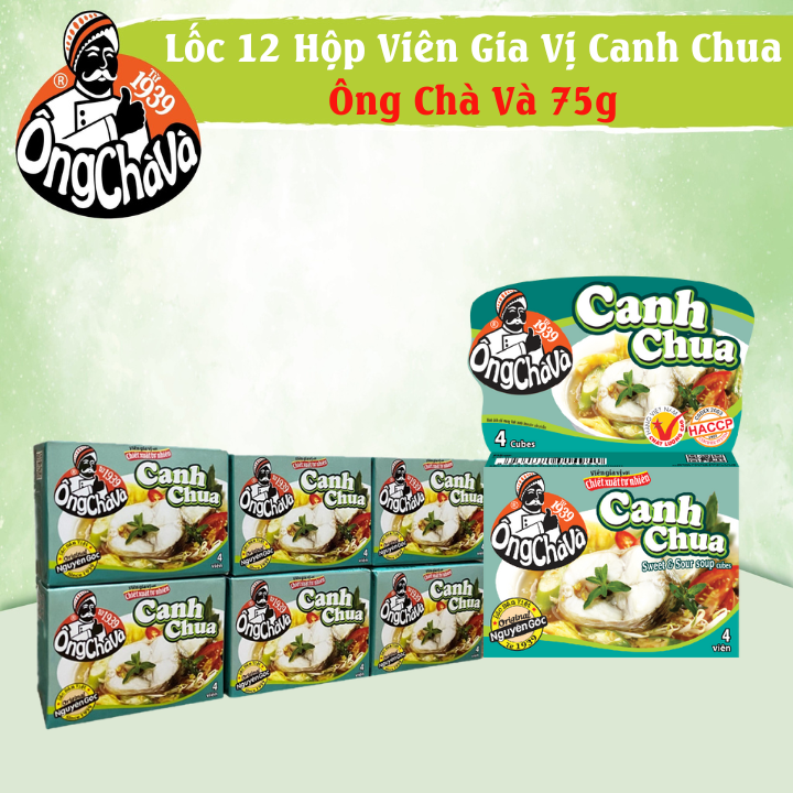 Lốc 12 Hộp Viên Gia Vị Canh Chua Ông Chà Và 75g