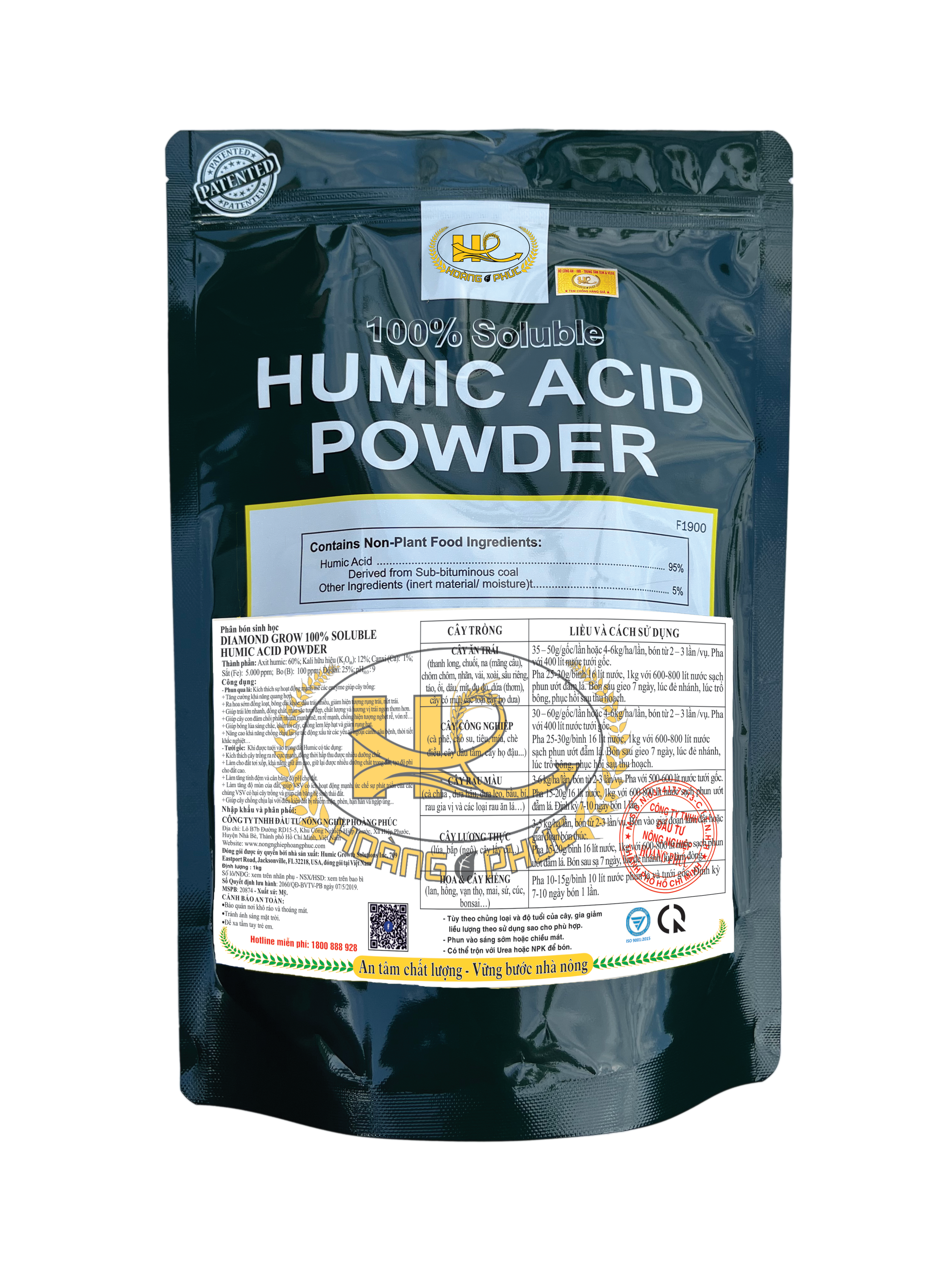 PHÂN BÓN HUMIC ACID POWDER NHẬP KHẨU MỸ GÓI 1KG CẢI TẠO ĐẤT TỐT RỄ KHỎE CÂY, SỬ DỤNG CHO TẤT CẢ CÁC LOẠI CÂY TRỒNG, CÂY ĂN TRÁI, CÂY CÔNG NGHIỆP