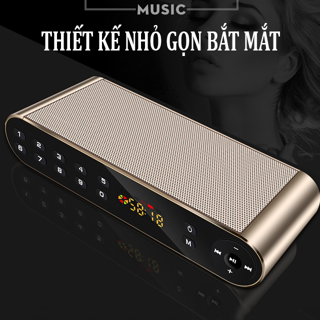 Loa Bluetooth Không Dây Q8, Kiêm Đài FM, Phím Bấm Cảm Ứng Siêu Nhạy + Tặng Tai Nghe Chụp Tai  Cao Cấp