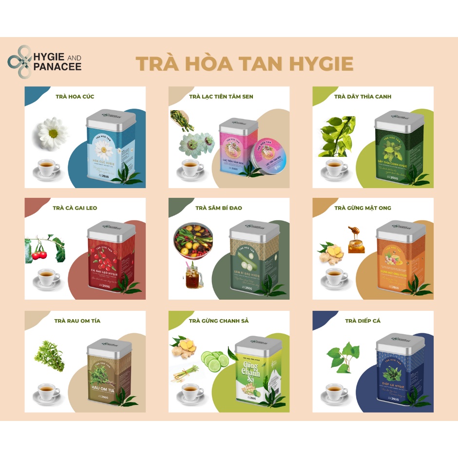 Trà Rau Om Tía Hygie 250g thanh nhiệt, giải độc, detox cơ thể