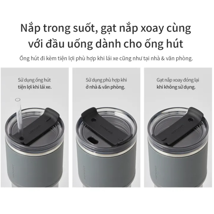 Bình giữ nhiệt LocknLock Metro Drive LHC4277S 650ml - Kèm ống hút và cọ rửa