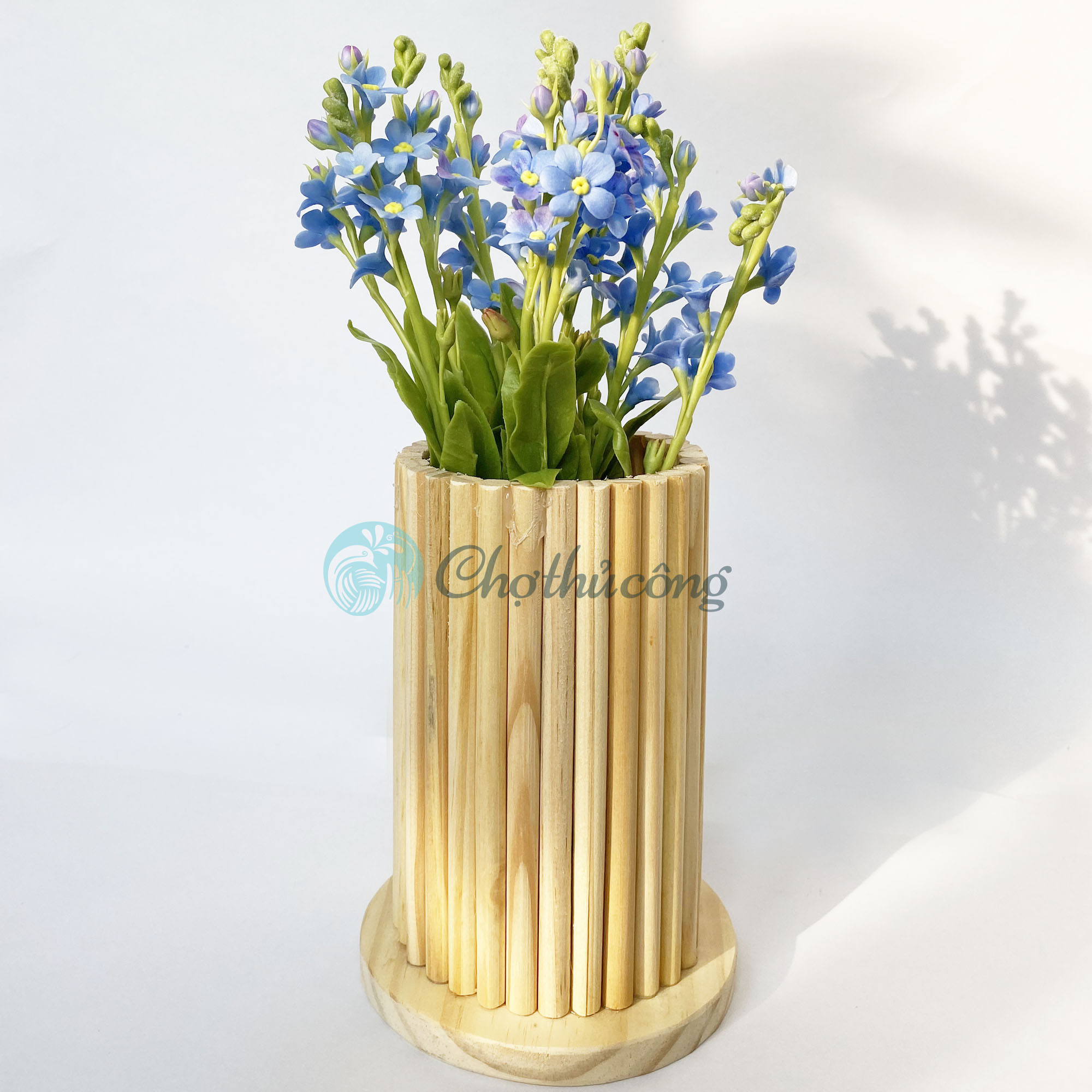 Bình hoa gỗ handmade đa năng, lọ hoa gỗ tự nhiên làm bình cắm hoa decor, kệ để chậu hoa cây cảnh trang trí, hộp gỗ cắm hoa, phụ kiện chụp ảnh