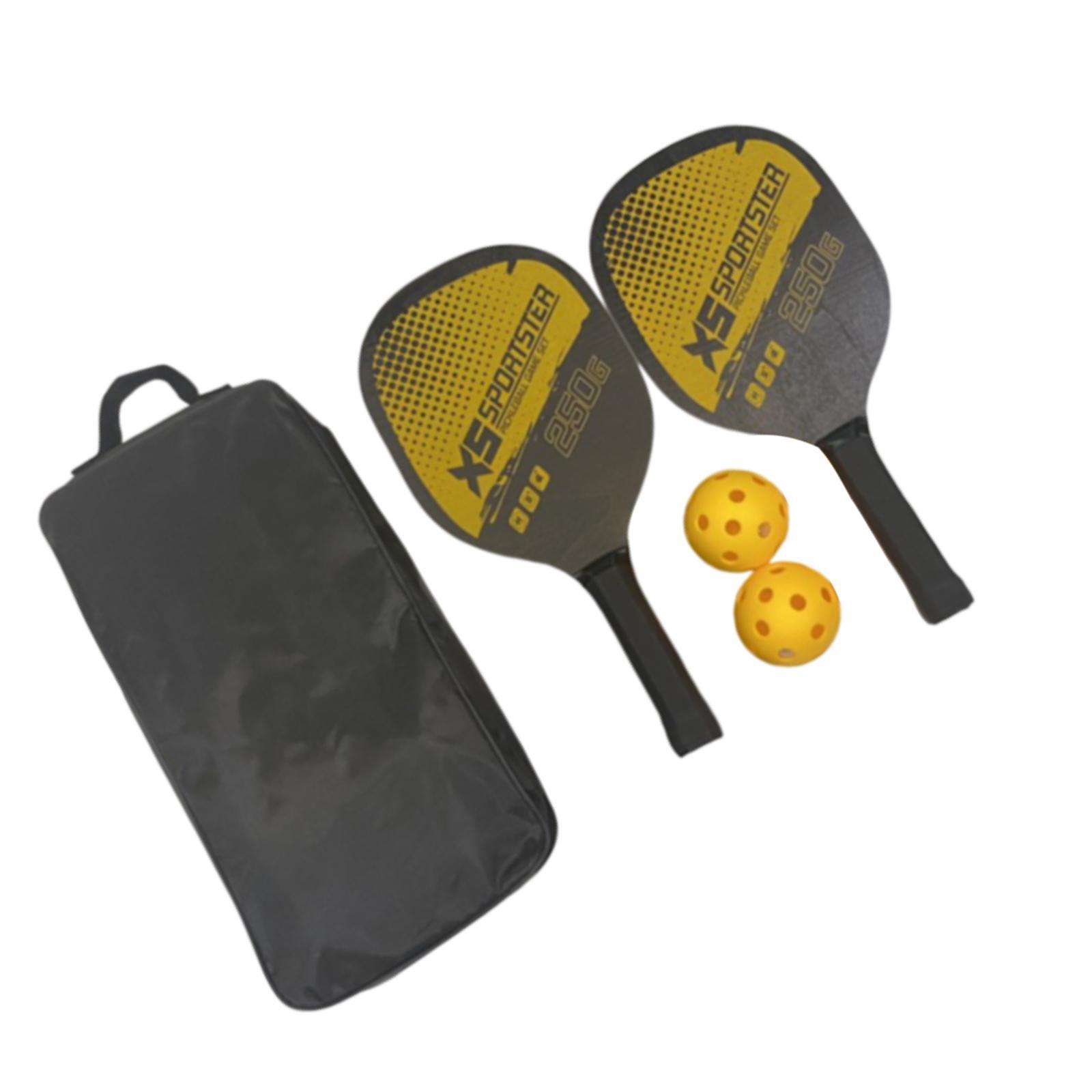 Pickleball Paddles Set 2 Paddles 4 Balls Non Slip Handle 2 Hand Glue 2 Bracers Racquet Pickleball Rackets for Player Beginner Play