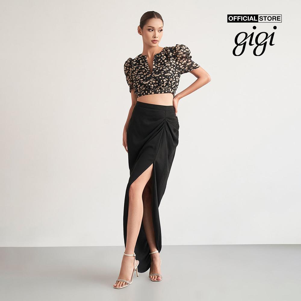 GIGI - Chân váy midi xếp nếp xẻ tà thời trang G3302S222512