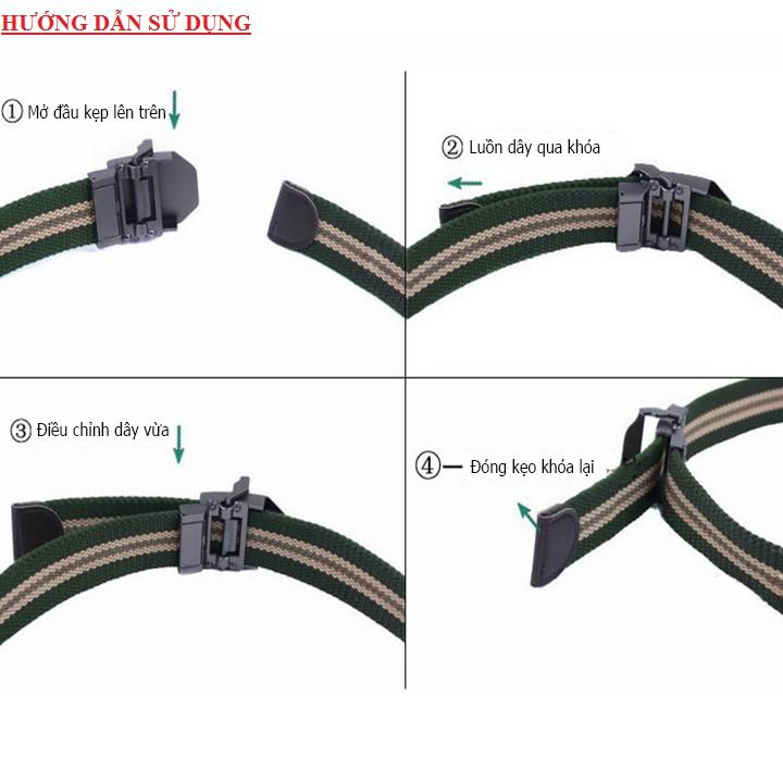 Dây nịt lính vải bố_Mặt Captain Khóa luồn kẹp chắc chắn, tiện dụng_Dây lưng Nam vải Canvas siêu bền, nổi bật