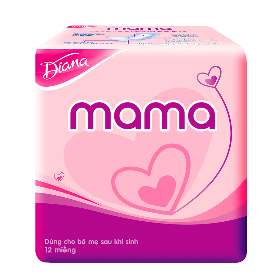 Bộ 4 Gói Băng Vệ Sinh Diana Mama (12 Miếng/Gói)