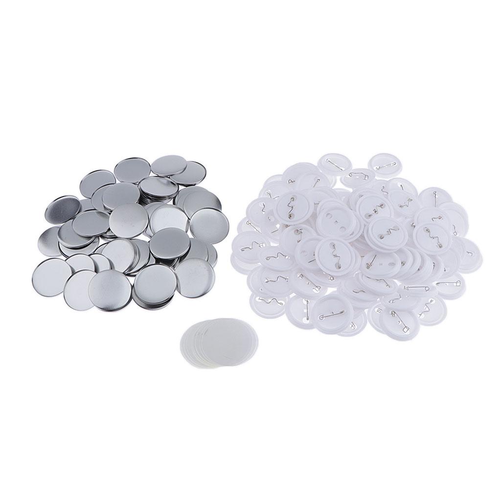 100 Bộ Phần Nút Cho Máy Tạo Huy Hiệu Clip Ghim Nắp Trên \u0026 Dưới