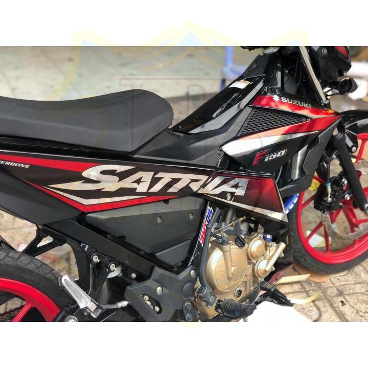 Tem rời xe satria fi đỏ đen CROM cao cấp