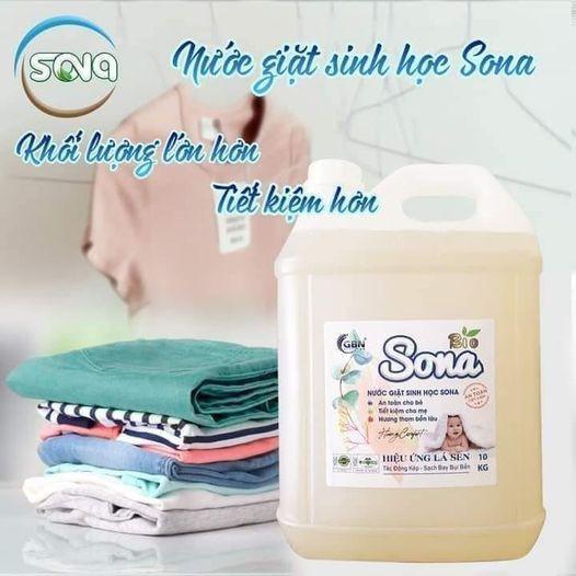 Nước giặt xả 2 trong 1 hương nước hoa comfo sinh học SONA 10 KG giặt máy cửa trước cửa ngang giặt tay tiết kiệm nước