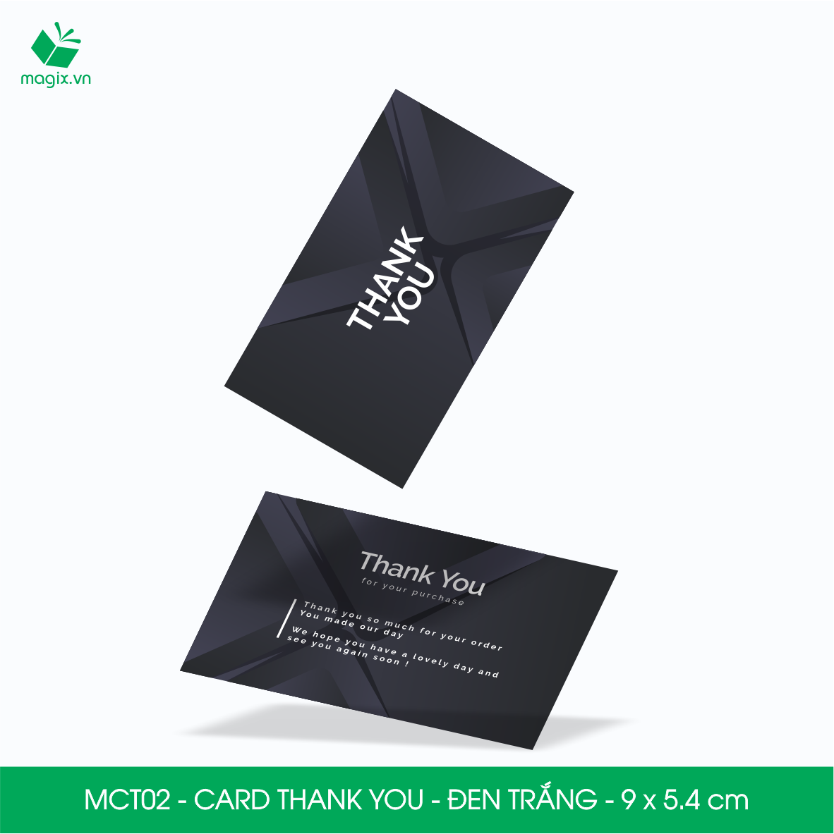 MCT02 - 9x5.4 cm - 1000 Card Thank you, Thiệp cảm ơn khách hàng, card cám ơn cứng cáp sang trọng