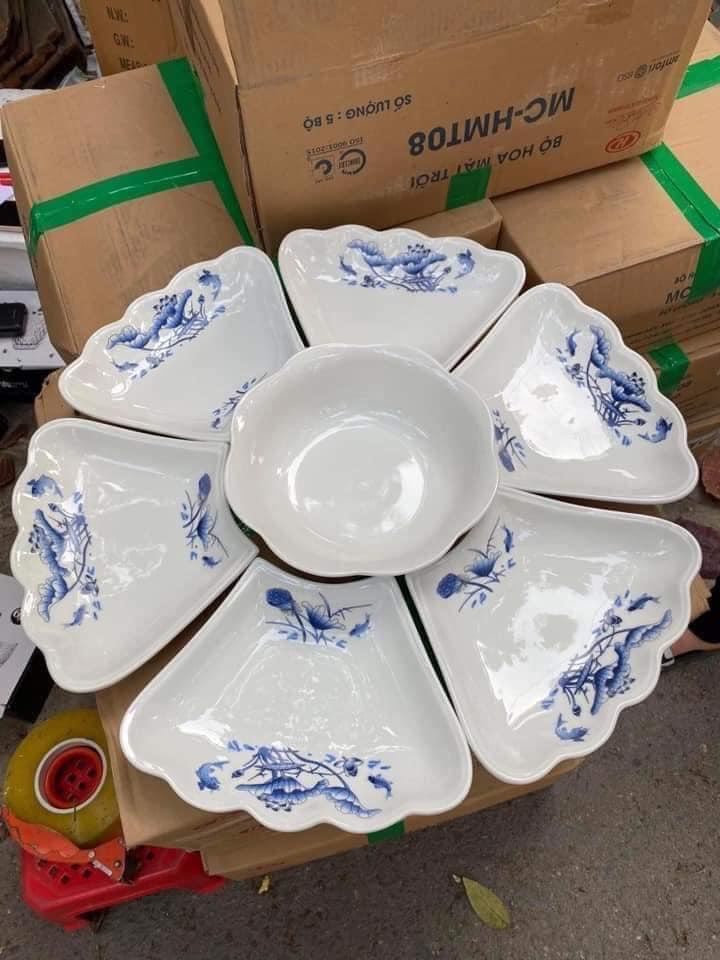 BỘ BÁT ĐĨA HOA