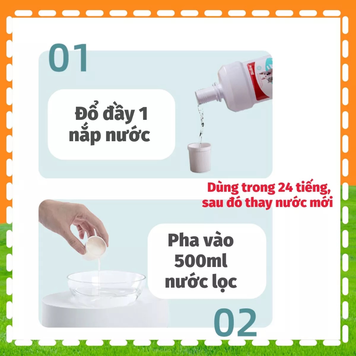 Nước Uống Thơm Miệng Cho Chó Mèo Dental Water Bioline 300ml