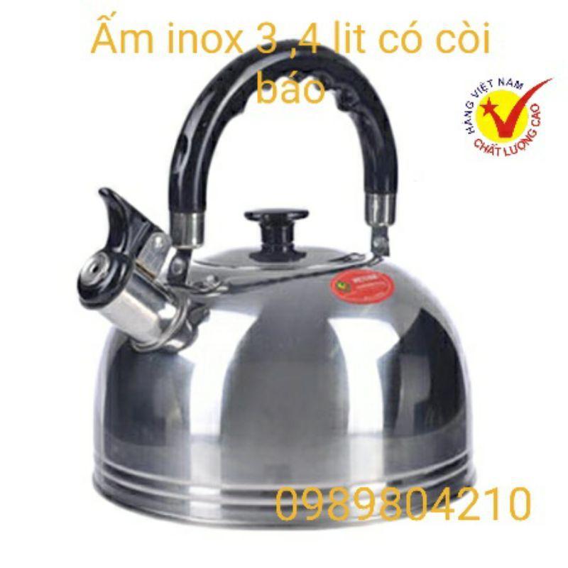 Ấm đun inox siêu tốc đáy từ có còi báo 2 lít/ 3 lít/ 4 lít