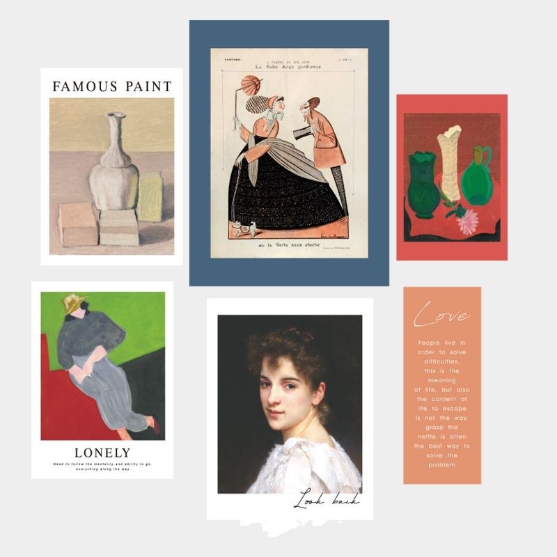 Set nhiều Thẻ ảnh, postcard Classy làm từ bìa cứng phong cách trang trí nhật ký/sách ảnh, dán tường, làm tranh Q1746