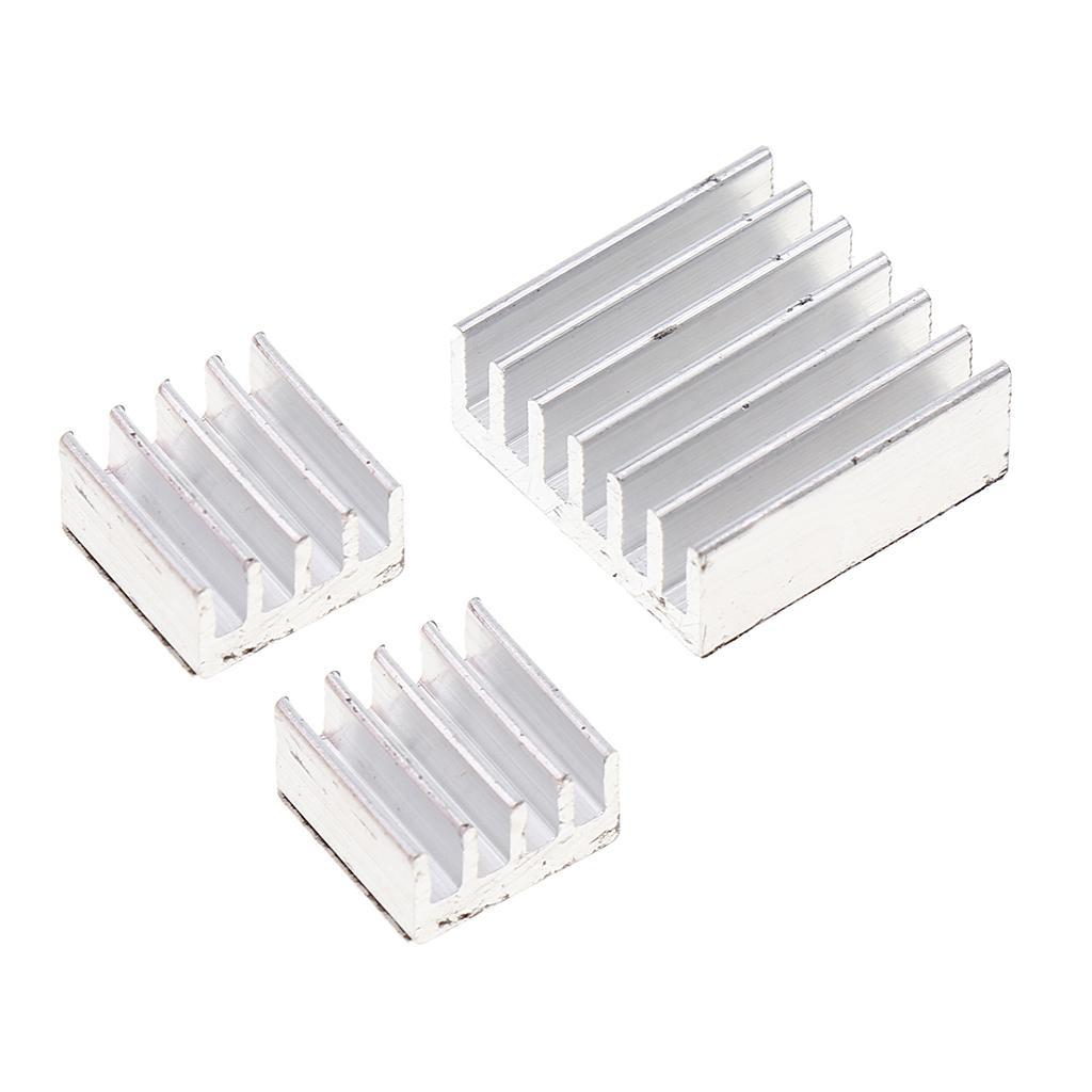 3Pcs Heat Sink 14*14*5mm/ 8*8*5mm Aluminum Heatsink Radiator+Copper Heatsink
