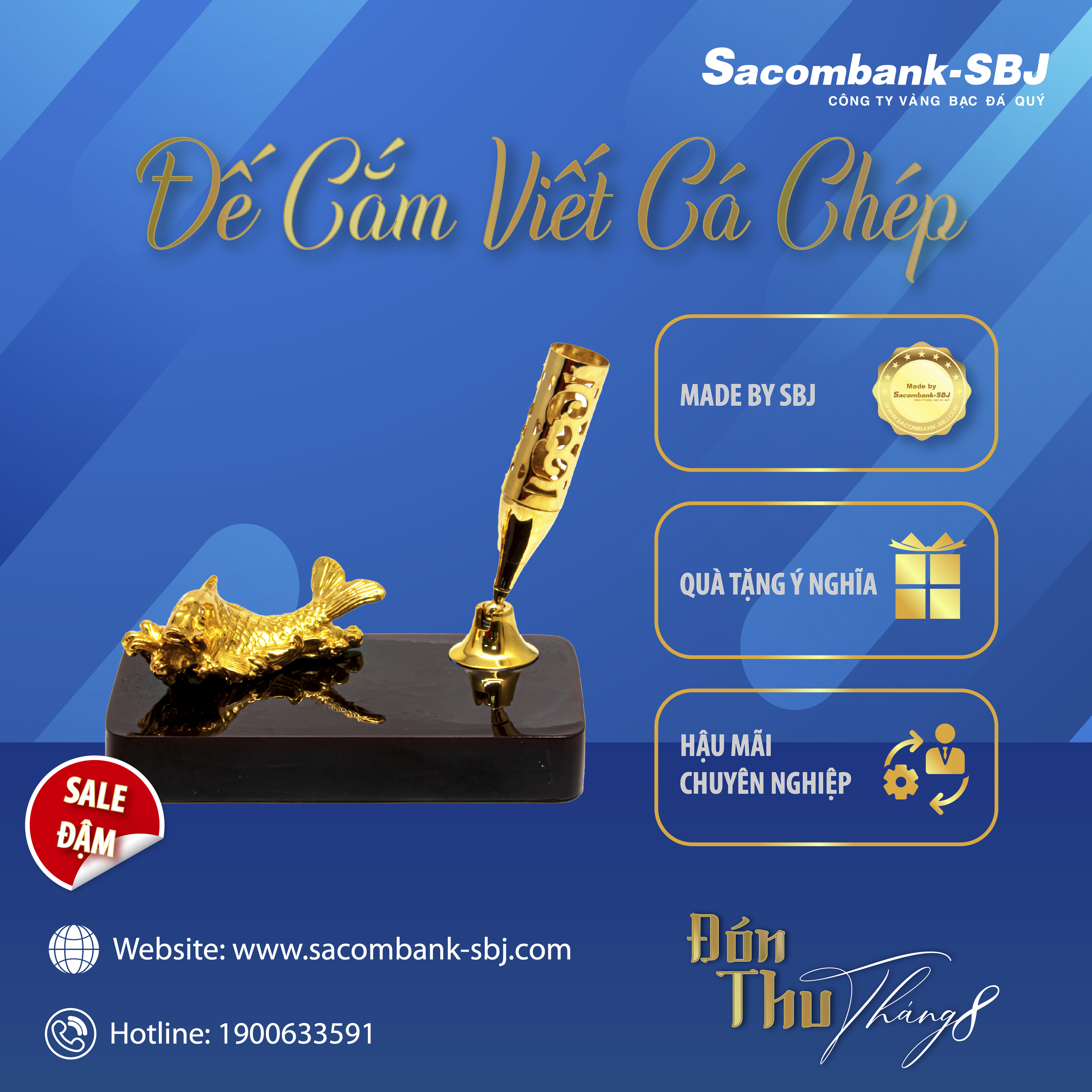 ĐẾ CẮM VIẾT CÁ CHÉP MẠ VÀNG MKTH185