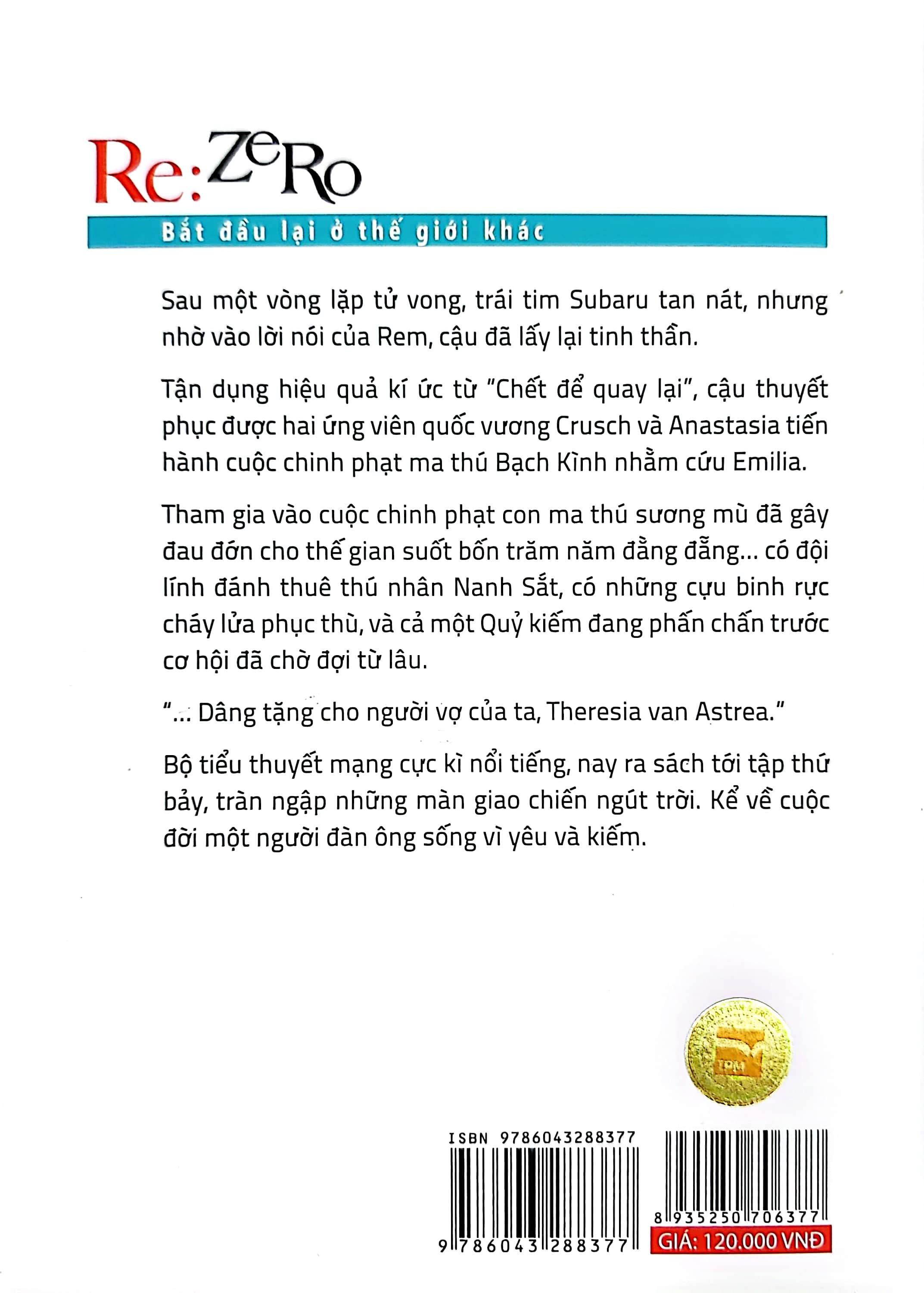 Re:zero - Bắt Đầu Lại Ở Thế Giới Khác 7 (Tái Bản 2021)