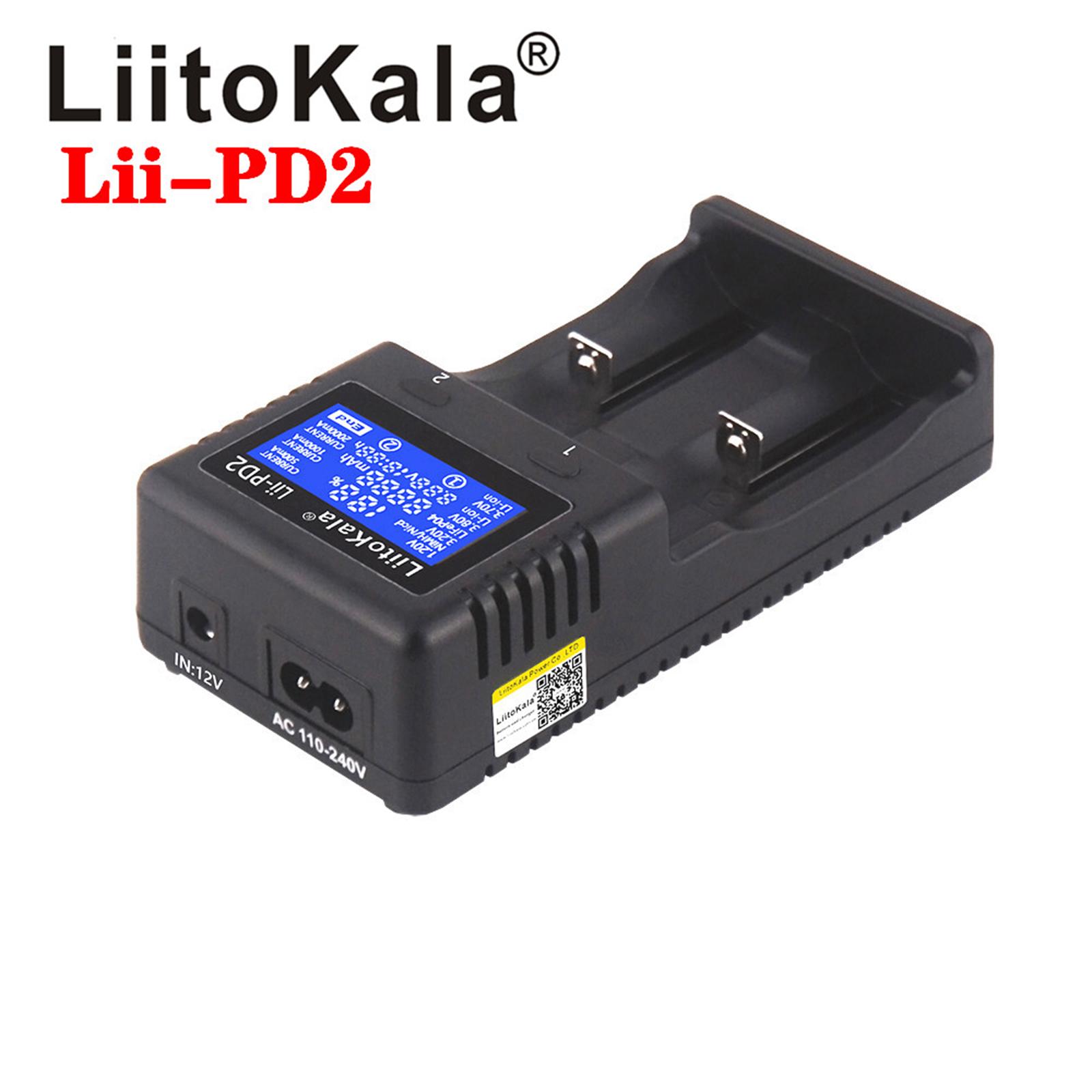 Bộ sạc pin thông minh LIITOKALA LII-PD2 2 khe cắm Độc lập - Phích cắm của US