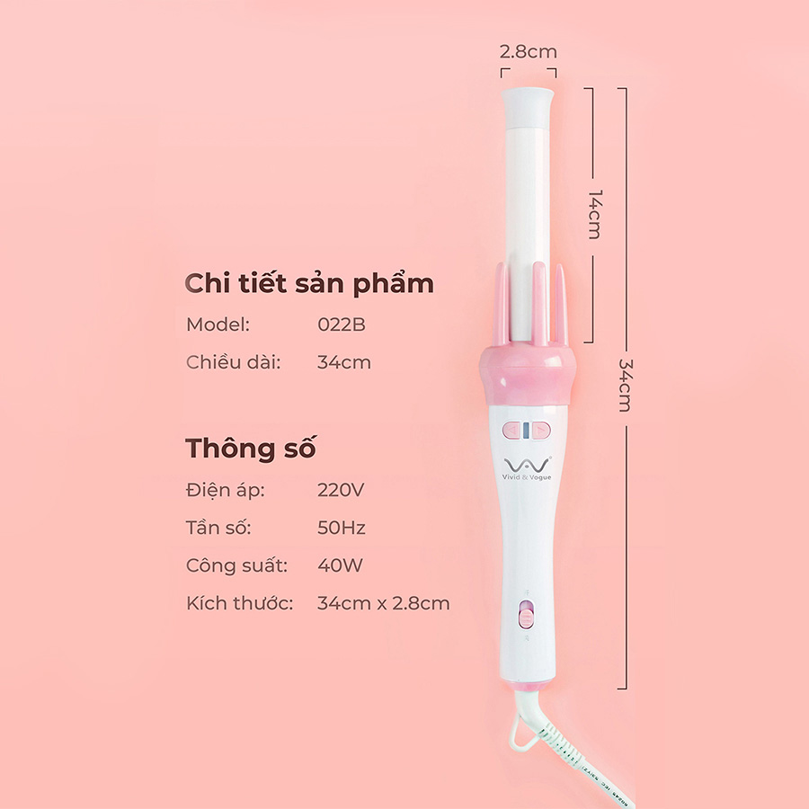 Máy uốn tóc tự đông Vivid&amp;Vogue VAV-022B