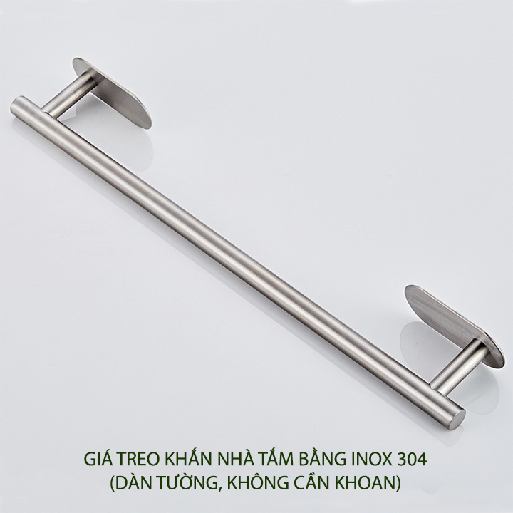 Giá treo khăn nhà tắm đa năng bằng inox 304, loại dán tường, không cần khoan