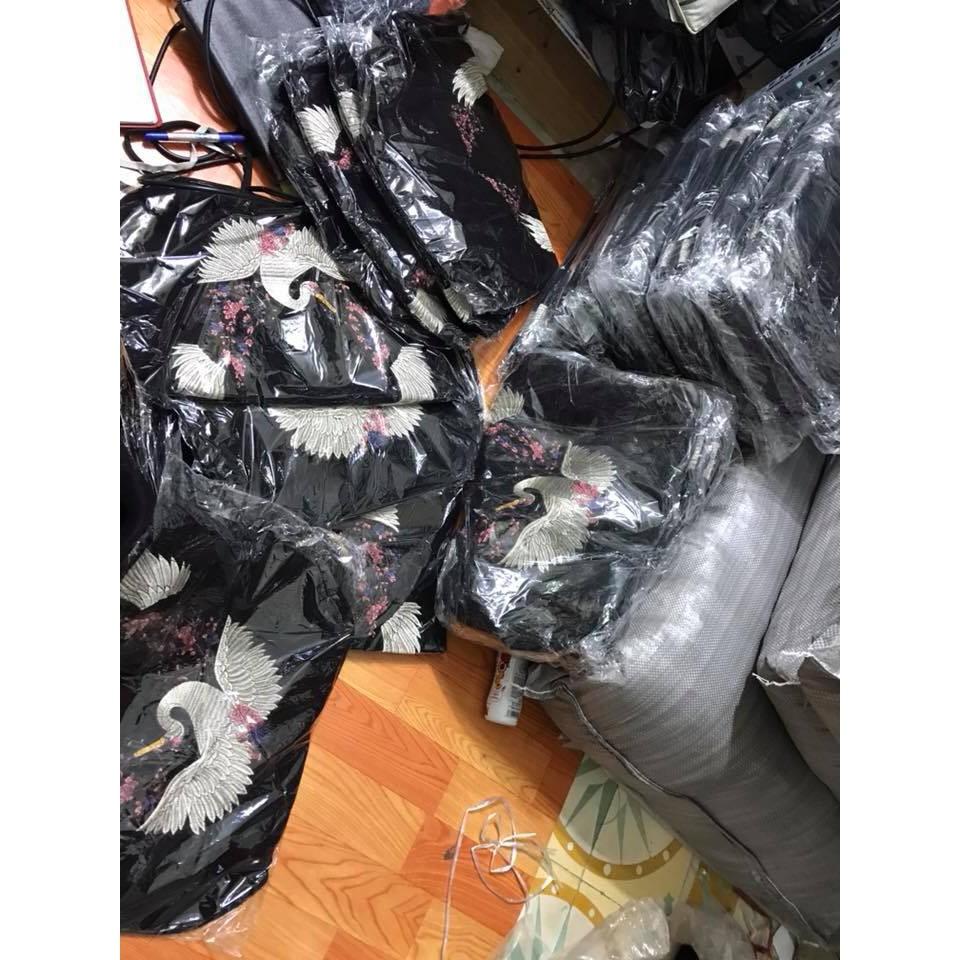 Chân váy len thêu chim cao cấp