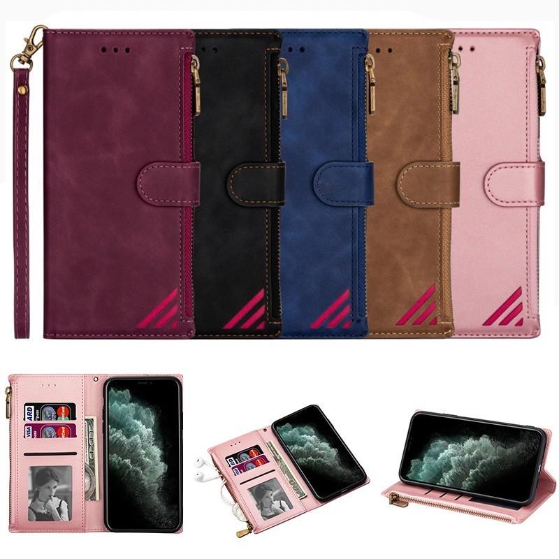 Bao da điện thoại PU mềm có ngăn đựng thẻ đa năng hợp thời trang cho Samsung Galaxy S21 Ultra S21 Plus S21+ A12 A42 5G