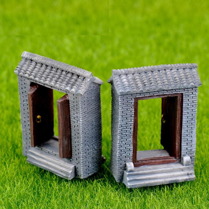 Tiểu cảnh mini ️ Cổng nhà cổ chất liệu nhựa không phai màu trang trí sân vườn, bể cá, sen đá, terrarium