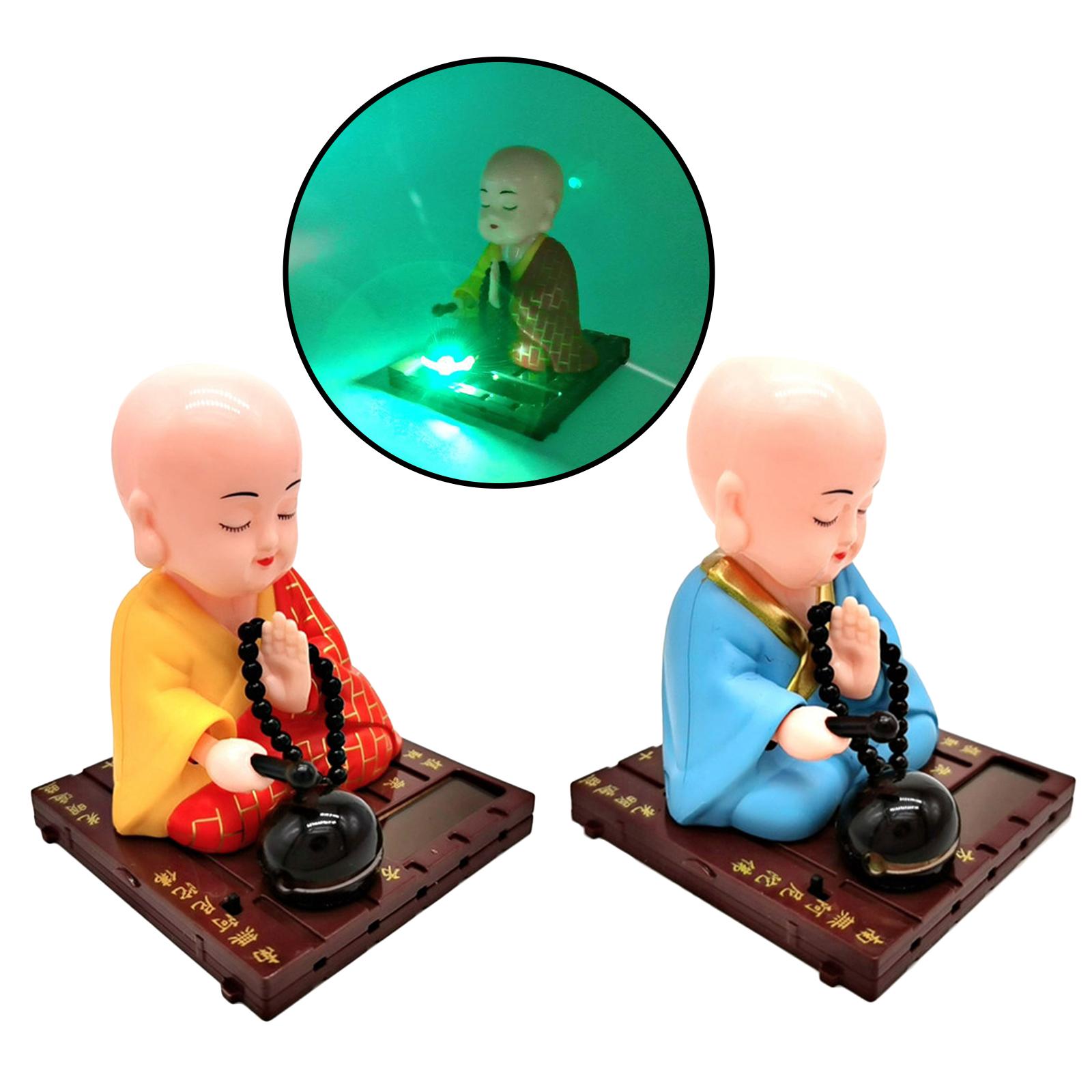 Set of 2 Cute Solar Power Dancing Toy Monk Toy Office