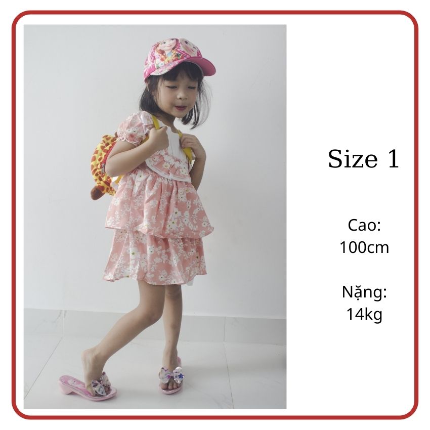 Đầm công chúa bé gái, họa tiết nổi bật, màu sắc tươi sáng, kiểu dáng váy xòe, thoáng mát- Shop TiVung chuyên đầm váy nữ