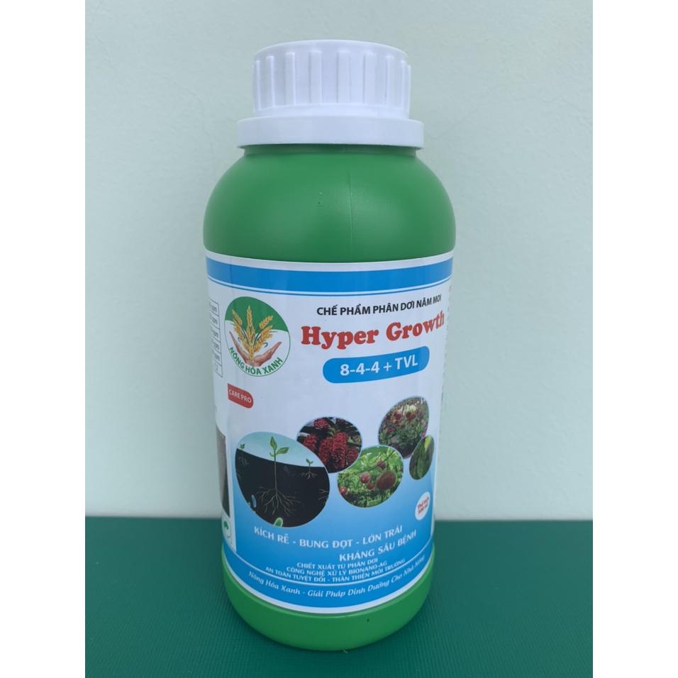 HYPER GROWTH 8-4-4–SẢN PHẨM KÍCH THÍCH TĂNG TRƯỞNG, BUNG ĐỌT, PHÁT CHỒI, KHÁNG SÂU BỆNH – CHAI 0,5 LÍT