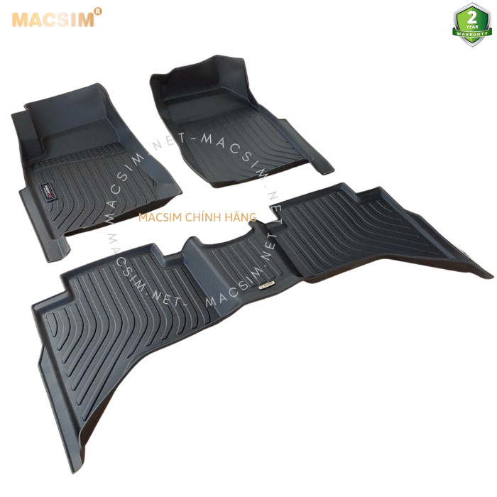 Hàng loại II Thảm lót sàn xe ô tô Isuzu D-max 2015-2020 Nhãn hiệu Macsim chất liệu nhựa TPE cao cấp màu đen