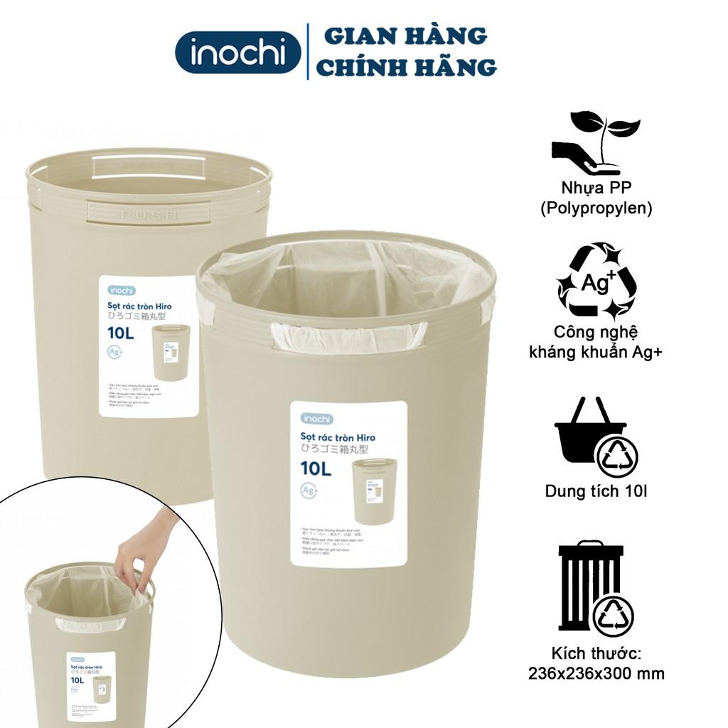 Thùng rác Mini -thông minh Nhựa Tròn Inochi 5 10 15 Lít Làm Sọt Rác Văn Phòng, Khách Sạn SR10L