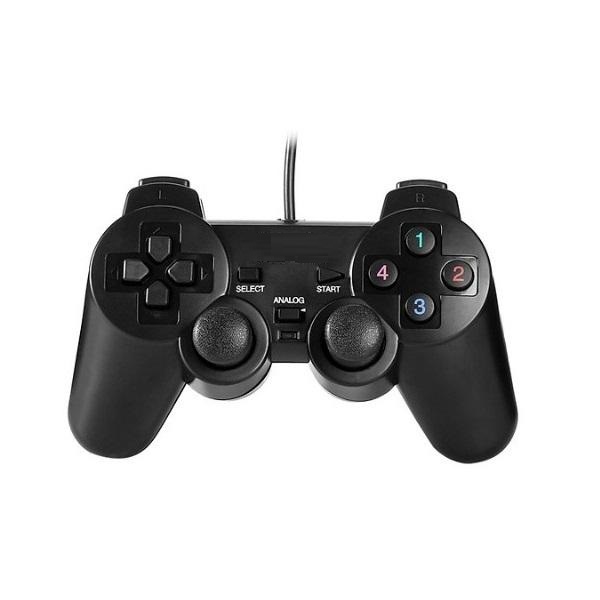 Tay cầm chơi game cho PC/Laptop cổng USB đen (có gạt Analog) có rung tay đơn - Hàng nhập khẩu