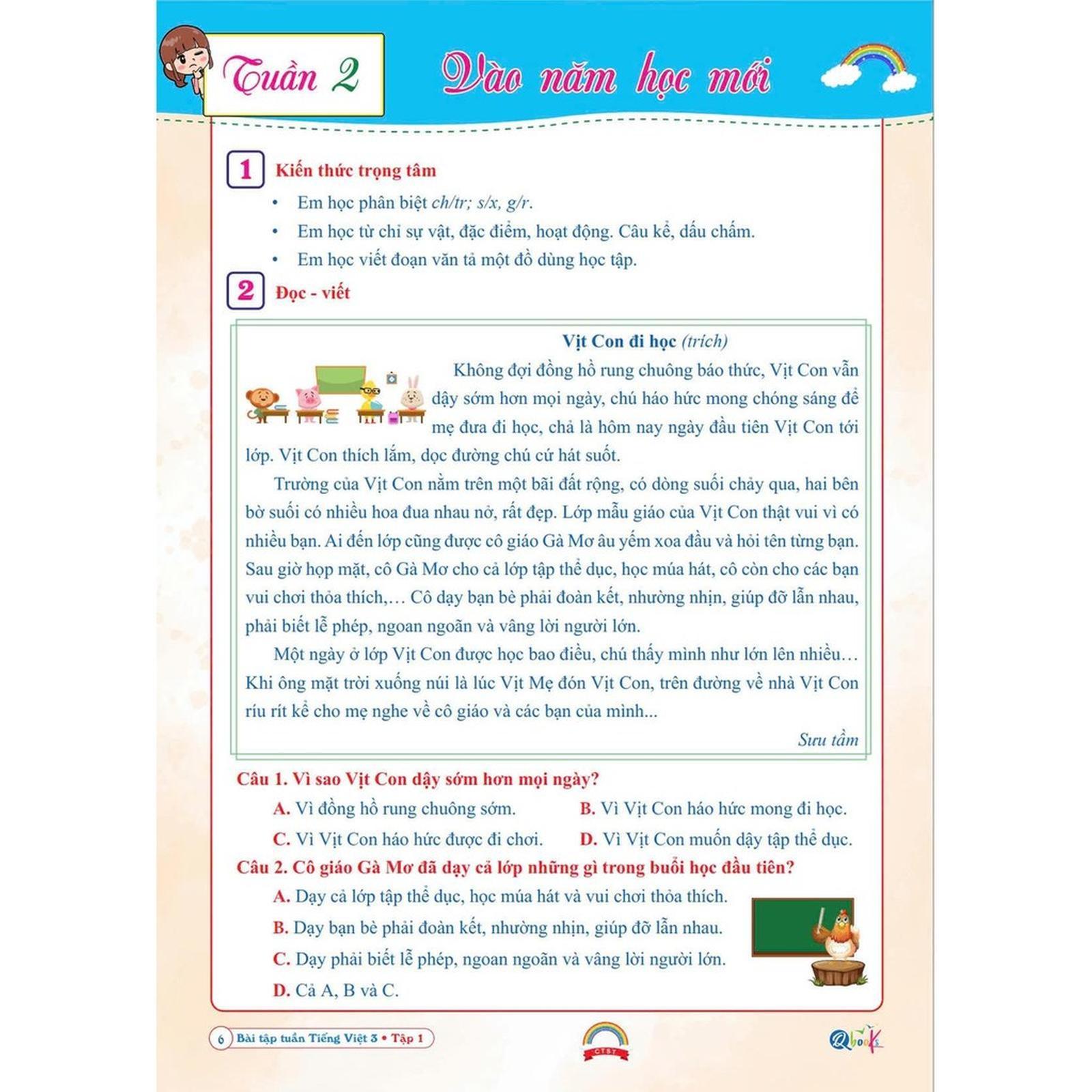 Bài Tập Tuần Tiếng Việt Lớp 3 - Cả Năm - Chân Trời Sáng Tạo - Bản Quyền