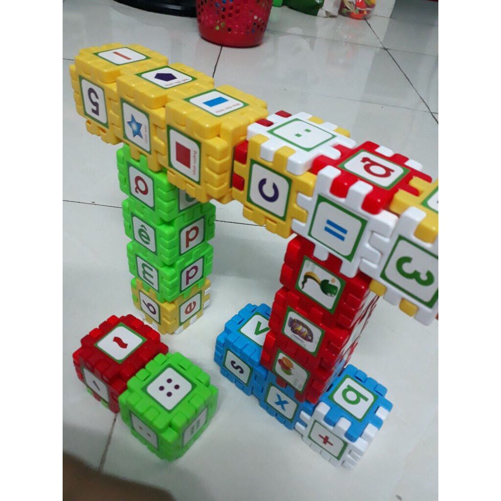 Đồ Chơi Hình Vuông Diệu Kỳ- Bộ Xếp Hình 40 Chi Tiết Cho Bé