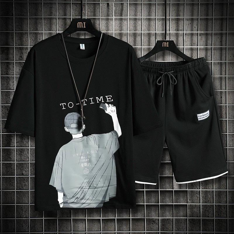 Đồ bộ thể thao totime set quần thun áo thun
