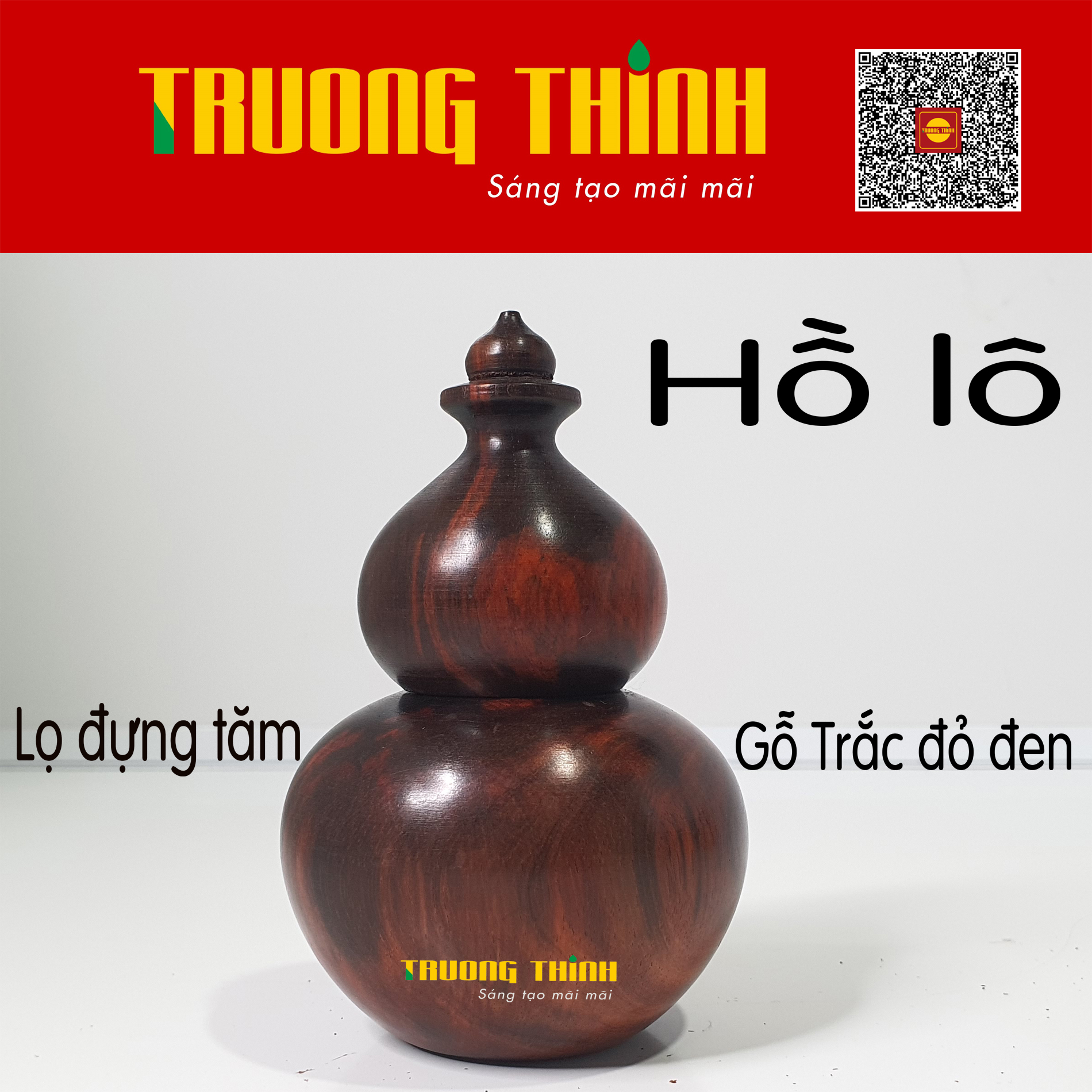 Lọ Hộp Đựng Tăm Bằng Gỗ Trắc Đỏ Đen Cao Cấp Trường Thịnh Tiện Dụng Bền Đẹp Sang Trọng Tiết Kiệm – Hình Hồ Lô Liền Khối.