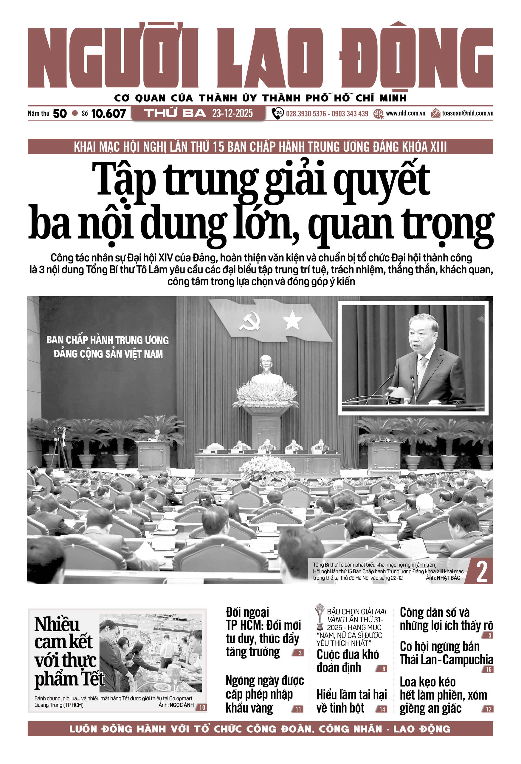 Nhật báo Người Lao Động từ ngày 22-12-2025 đến 28-12-2025