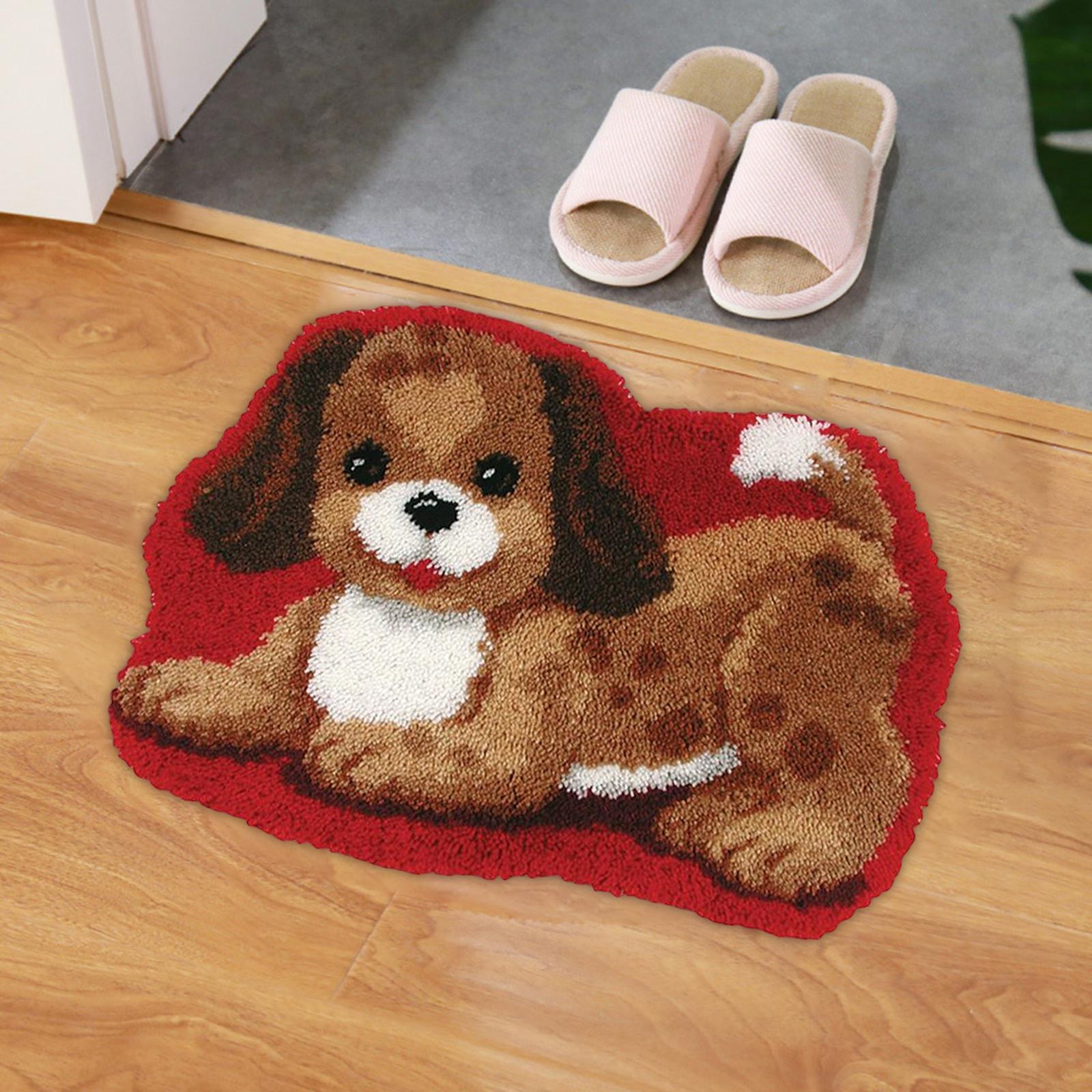 Carpet Latch Hooking Kits Cute Dog Animal Pattern for Adults