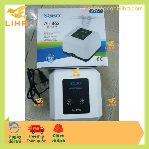 Máy Sủi Oxy Siêu Êm 2 Vòi Sobo A-12C - Máy Sủi Oxy Cho Bể Cá