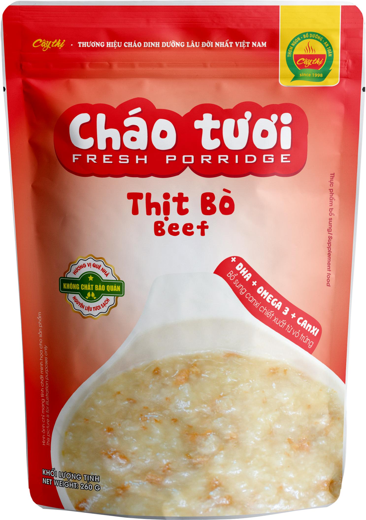 Combo Mix 3 cháo tươi + 1 Súp dinh dưỡng Nui óc heo