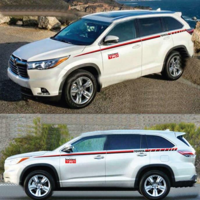 Bộ 2 Tem dán sườn xe, tem decal dán ô tô, xe SUV, sedan, xe gia đình phong cách thể thao