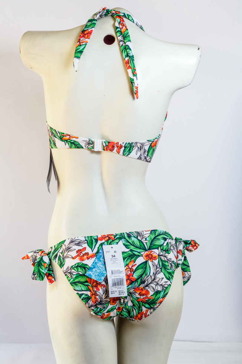 Áo Tắm 2 Mảnh Bikini Choàng Cổ Có Gọng Họa Tiết Sặc Sỡ F&amp;F Vintage Leaf
