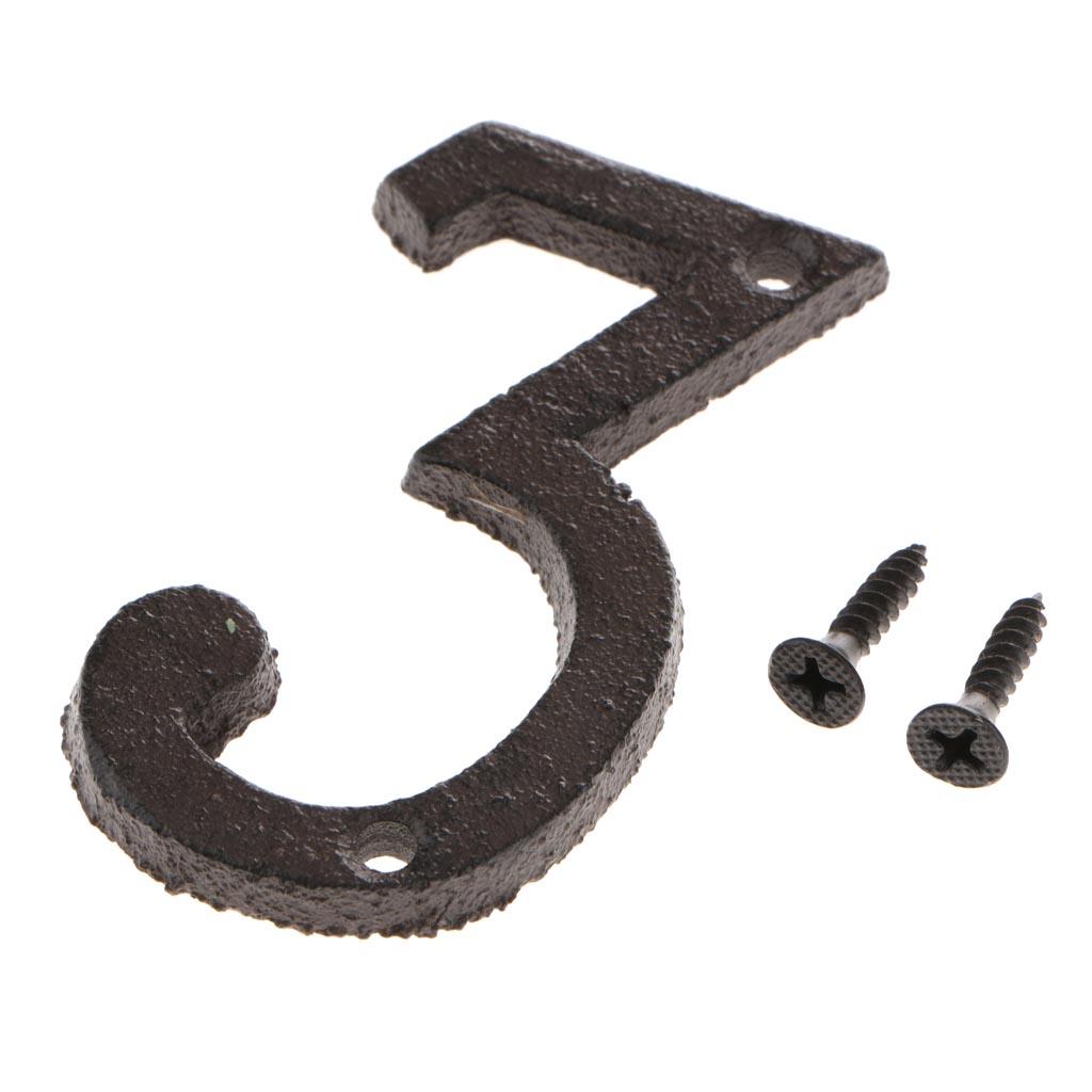 Wrought Iron Antique House Door 3 4 Number Sign Plaque DIY Letter Number