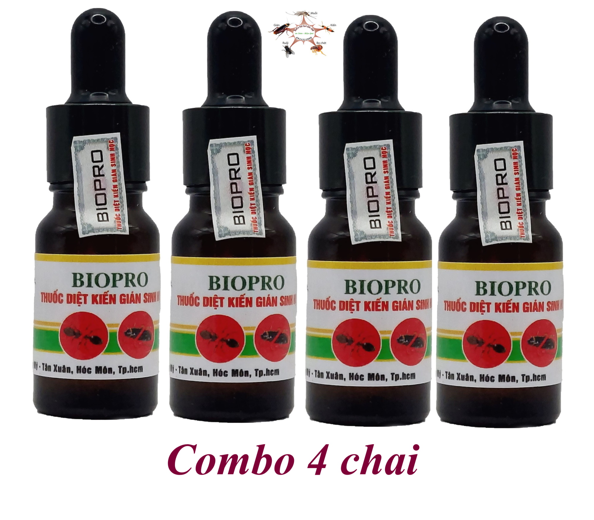 Combo Thuốc Diệt kiến gián sinh học Biopro chai 10ml Dạng ống bóp nhỏ giọt tiện lợi An toàn Hiệu quả Diệt sạch kiến gián