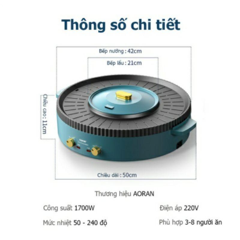 Bếp lẩu nướng đa năng không khói 2 TRONG 1 NINE SHIELD KB - 518 CÓ 2 MÂM NHIỆT ĐỘC LẬP