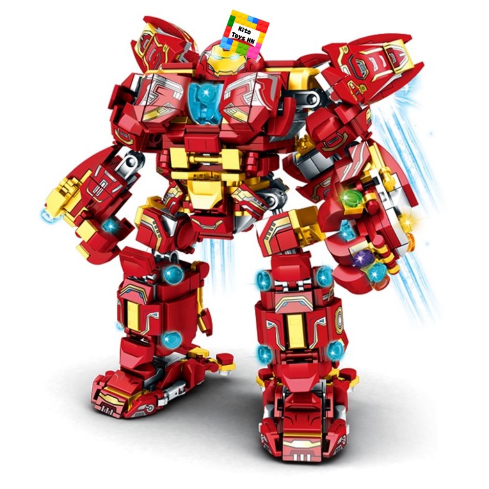 Đồ Chơi Lắp Ráp Robot Hulkbuster Xếp Hình Người Máy Mech Siêu Anh Hùng 820 Chi Tiết Cho Trẻ Từ 6 Tuổi
