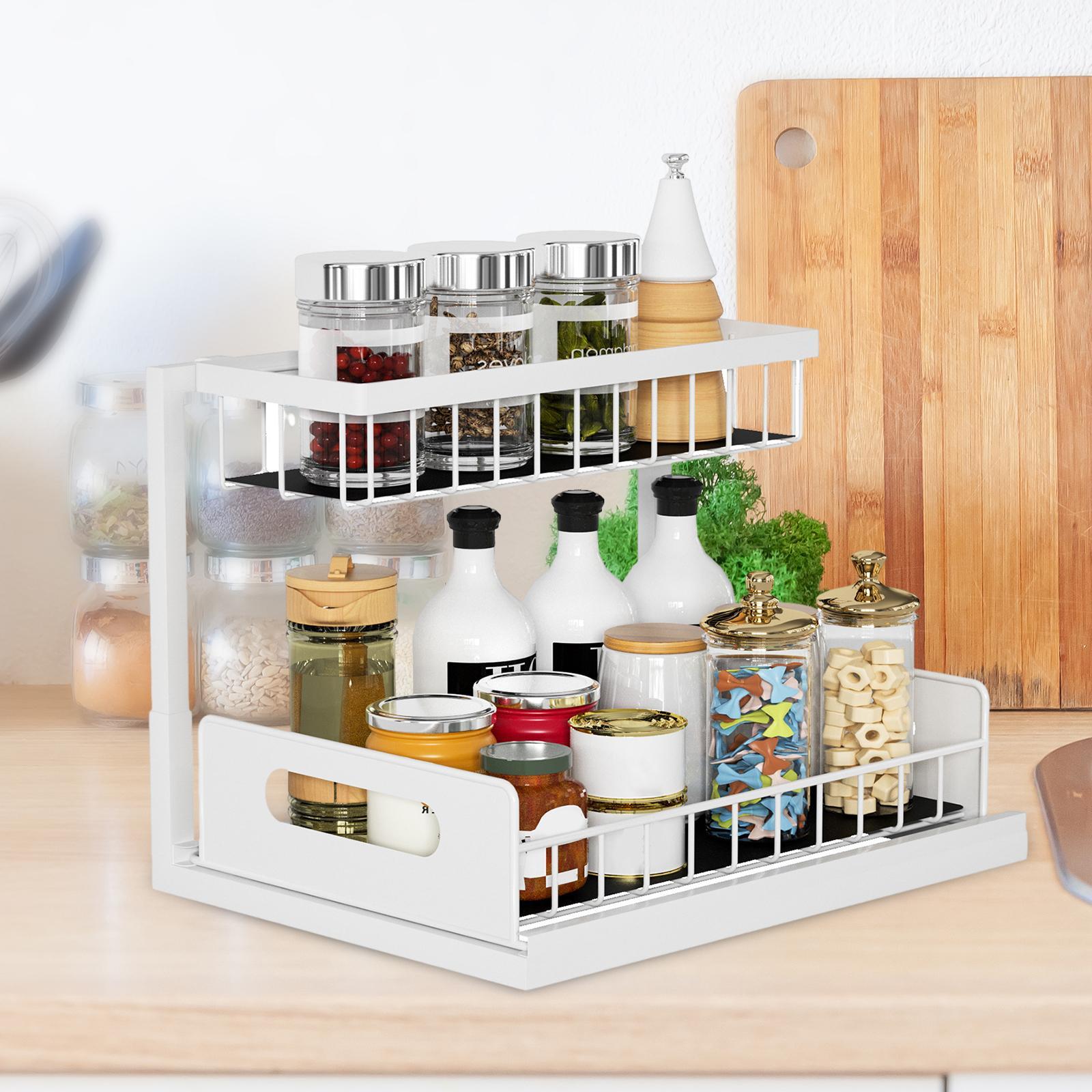 Spice Jars Rack Organizer Seasoning Bottle Storage Holder Under Sink